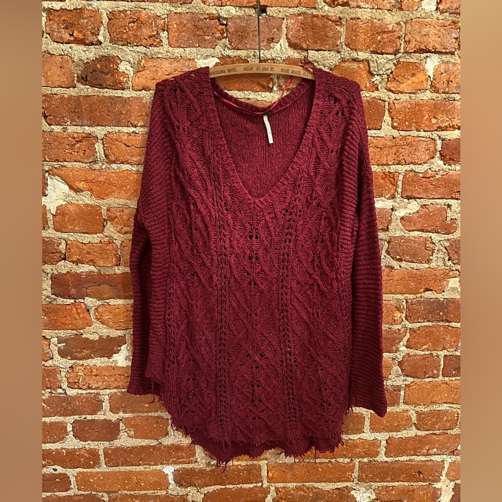 Free People Oversized V-Neck Sweater